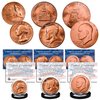 1976 Bicentennial Genuine Rose Gold Plated U.S. Coin Set JFK Half Dollar / IKE Dollar / Quarter Dollar 3-Coin Collection