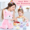 Muiteiur 5-Piece Mommy & Baby Fox Plush Set, Soft Stuffed Animals for Kids, 20-inch Pink, Birthday/Christmas/Valentine's Day Gift