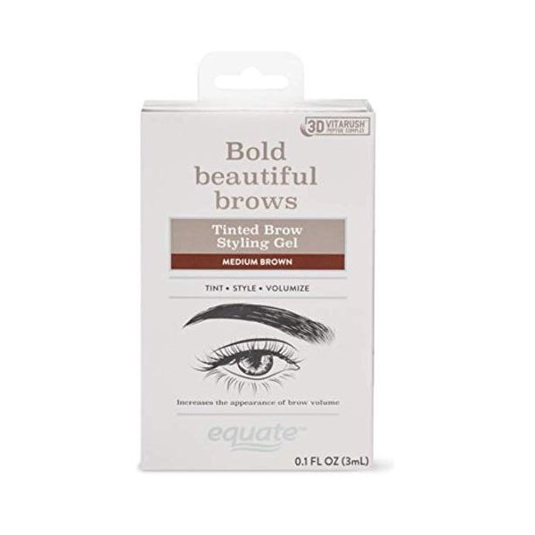 Equate Tinted Brow Styling Gel- Medium Brown