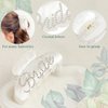 YUXIANLB Bride Claw Hair Clip, White Acrylic Banana Barrettes, Wedding Gift for Bride Hair Accessory, Rhinestone Bride Logo, Bachelorette Party Gift, Bridesmaid Gift, Bridal Shower, Wedding Must Haves