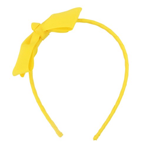 MEEDEE Fashion Bright Yellow Bow Headband Bowknot Headband Big Bow Grosgrain Ribbon Hair Hoop Headband for Girls Toddlers Girls Kids Party Decor Cosplay Costume Headwear Makeup Handmade Hair Band