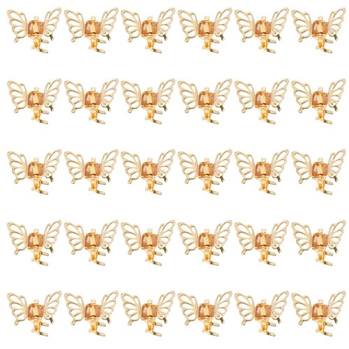 Wecoe 30 Pcs Small Gold Butterfly Hair Clips Girls Tiny Mini Claw Clips Cute Decorative Hair Clips Little Baby Toddler Kids Flower Girls Short Hair Hair Accessories for Women Girls Gifts For Her