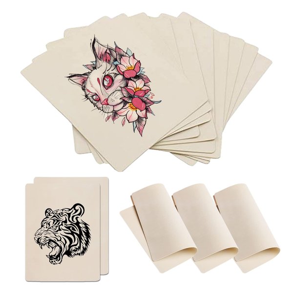 10Pcs Tattoo Practice Skin, Tazay Blank Tattoo Skin Practice Fake Practice Skin For Tattooing Double Sides 8x6" For Microblading Supply Tattoo Supplies