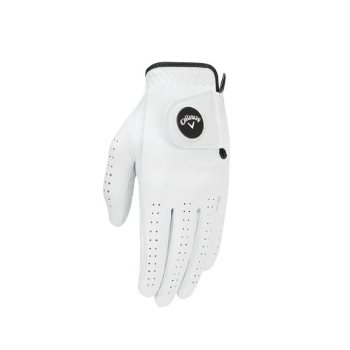 Callaway Women's Opti Flex Glove, White, Medium, Worn on Left Hand