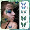 22Sheets Glitter Butterfly Temporary Tattoos Sticker for Eye Face Makeup Green Blue Flash Fairy Body Art Shiny Peacock Pattern Butterflies Waterproof Fake Tattoos for Women Girls Rave Festival Party