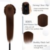 Rich Choices Claw Clip Ponytail Extension Human Hair Real Hair Ponytail Extension Balayage Medium Brown 14 Inch 105g One Piece Clip In Long Ponytail Hair Extensions Straight For Women #4