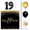 Happy 19th Birthday Balloons Black Set Decor - Cheers to 19 Years Old Party Theme Garland Banner Backdrop Decorations For Women and Men Supplies
