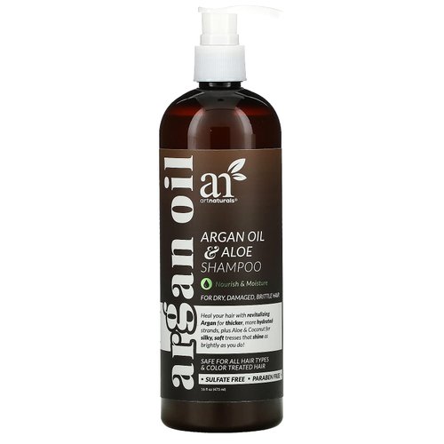 Artnaturals Moroccan Argan Oil Shampoo - (16Fl Oz) - Moisturizing, Volumizing Sulfate Free Shampoo for Women, Men and Teens - Used for Colored and All Hair Types, Anti-Aging Hair Care