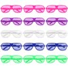 15 Pack Sunglasses Party Favors Shutter Shades Glasses 80s Party Decorations Kids Plastic Sunglasses Neon Shutter Party Glasses for Adults Hora Loca Party Supplies Disco Prop Neon Accessories