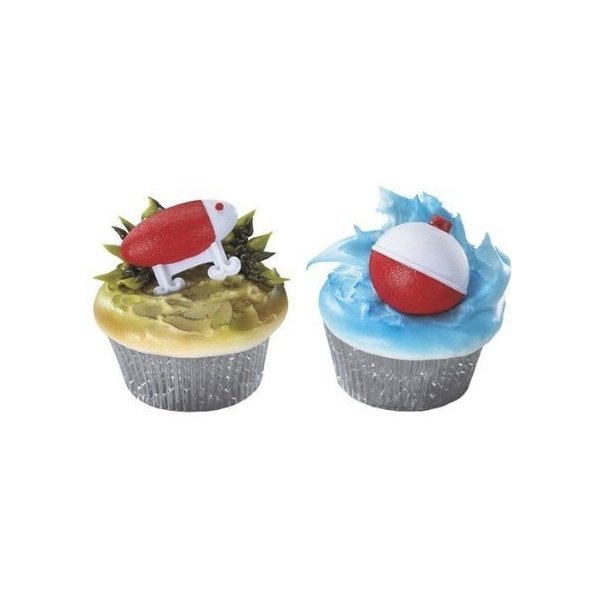 24 count - Fishing Lure and Bobber Cupcake Rings