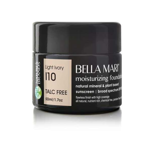 Bella Mari Natural Moisturizing Foundation, Light Ivory (I10); 1.7floz Glass