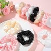 Yuxung 120 Pieces Silk Hair Scrunchies Bulk 3.94 Inches Stylish Satin Scrunchies Cute Satin Hair Tie Elastic Soft Ponytail Holder for Styling Women Hair Accessories Girls, 4 Colors