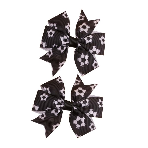 Soccer Bow Hair Clips Soccer bows are Hair Accessories for girls. Soccer Hair Bow Clips Football Hair Clips Pin.(FQ1-I)