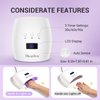 Melodysusie UV Nail Lamp, Plus30T UV Light for Gel Nails True 54W Professional Led Nail Dryer with 3 Timer, Smart Sensor, LCD Display, Detachable Tray Fast Curng Nail Art Tools Manicure Accessories