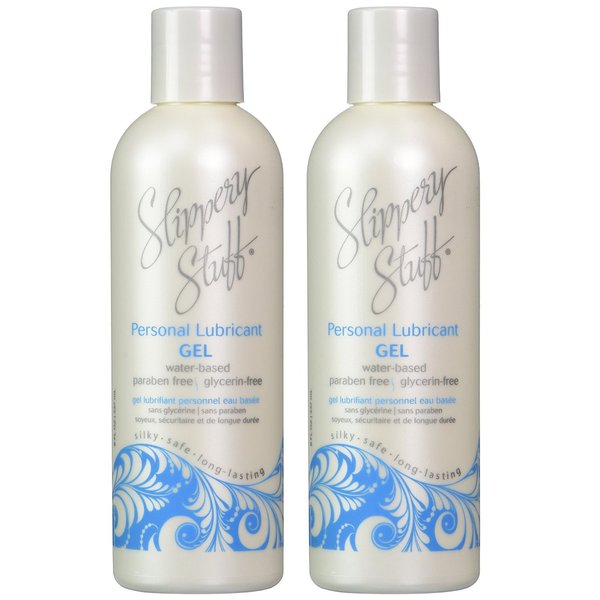 Slippery Stuff Water-Based Longlasting Personal Lubricant Gel, 8 oz (2 Pack)