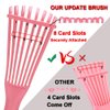 EZ Detangler Brush with Edge Brush, Rat Tail Combs Set for Natural, Curly, Wet/Dry, Black Hair, Flex Detangling Brush set for Hair Style and Cuting, No Pain and Easy Clean in Daily Use（Pink + Black)