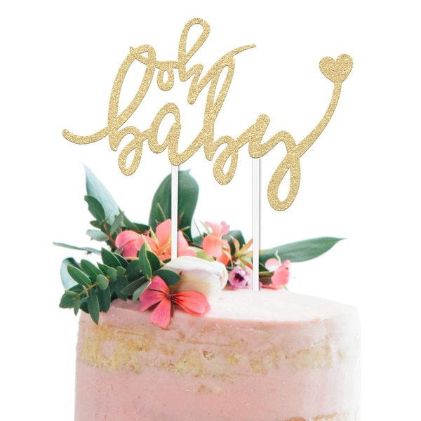 Merry Expressions "Oh Baby", Gold Oh Baby Cake Topper, Baby Shower Cake Topper Girl, Gender Reveal Cake Topper, Baby Reveal, Boho Baby Shower Decorations