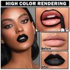 QIUFSSE Black Matte Lipstick and Lip Liner Pencil Set Black Liquid Lipstick Lip Gloss Set Smudge Proof Long-lasting Lip Stain Suitable for Halloween Goth Cosplay Makeup Black Lip Makeup