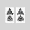 Oottati 2 Sheets Small Tiny Temporary Tattoo Stickers Black Triangle Eye