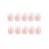 Press on Nails Short Square Fake Nails Press ons With Pink White Gradient Designs Simple Glue on Nails Full Cover False Nails Rtificial Acrylic Stick on Nails for Women 24 Pcs