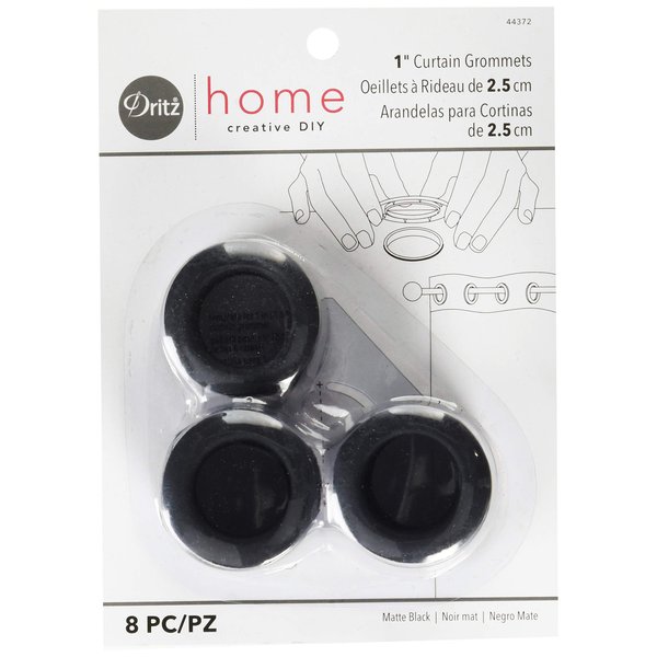 Dritz 1", Black Curtain Grommets, 1, 8 Count