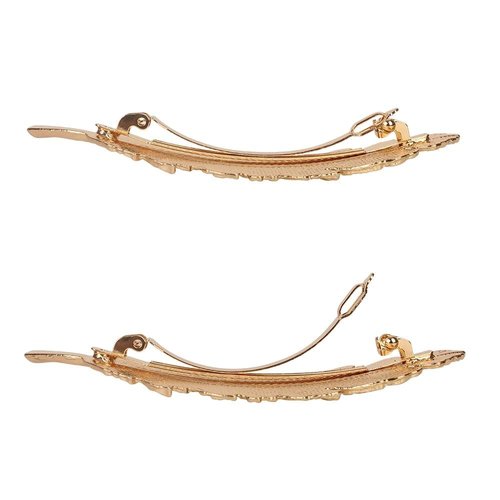 2Pcs Gold Vintage Alloy Feather Leaf Hair Clips Barrettes Hairpin Luxury Hair Comb Clips Women Hair Jewelry Hair Clips Hair Accessories