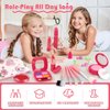 Woumserta Girl Gifts Basic Pretend Makeup for Little Girls, Play Makeup for Kids 3-5, Fake Makeup Set Toys for 3 4 5 6 7 Year Old Girls, Toddler Makeup Kit with Fake Make up Toys Birthday Gifts