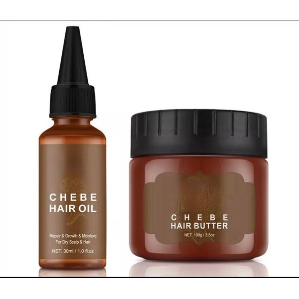 Chebe Hair Growth Oil & Butter Set – Deep Moisturizing Treatment with African Chebe Powder Serum – Supports Hair Regrowth, Repairs Damage & Reduces Hair Loss – Suitable for All Hair Types