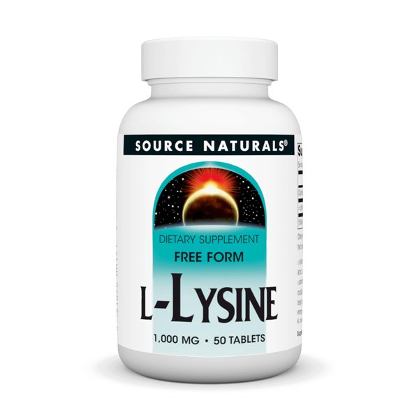Source Naturals L-Lysine Free Form - Amino Acid Supplement Supports Energy Formation & Collagen* - 1000 mg - 50 Tablets
