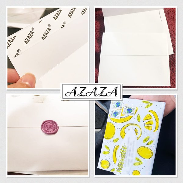 A7 Printable White Envelopes 5x7 100 Pack Quick Self Seal,for 5x7 Cards Perfect for Weddings, Invitations, Photos, Graduation, Baby Shower 5.25 x 7.25 inches，AZAZA