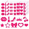 320pcs Tanning Stickers for Body, Hot Pink Self-Adhesive Tanning Sunbathing Stickers 8 Styles Tanning Bed Stickers Sun Tanning Sticker for Summer Beach Outdoor Party Supplies