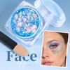 Teenitor Body and Face Glitter, Blue Body Glitter Gel, 6 Shapes Makeup Glitter for Face, Body, Hair