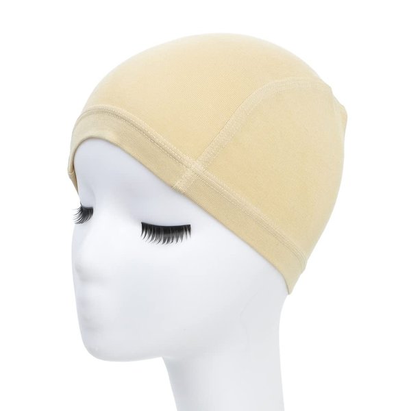 Kinglovestar Bamboo Wigs Cap for Women Bald Cap Soft Breathable Wigs Grip Cap Elastic Wig Cap for Wigs Even Cancer Chemotherapy Patients (Beige)
