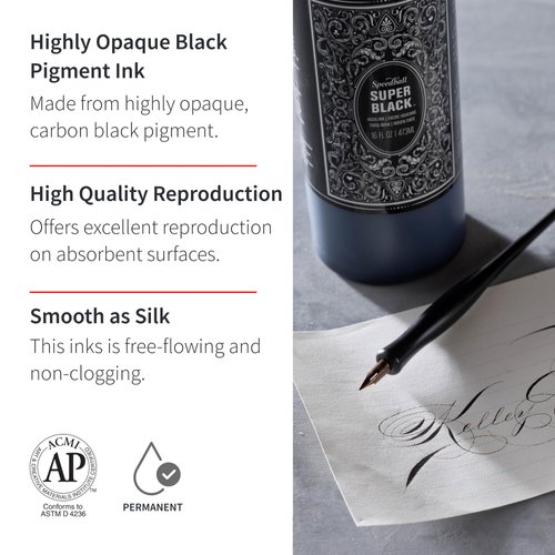 Speedball Super Black India Ink, 16-Ounce
