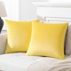 Mixhug Set of 2 Cozy Velvet Square Decorative Throw Pillow Covers for Couch and Bed, Pale Yellow, 18 x 18 Inches
