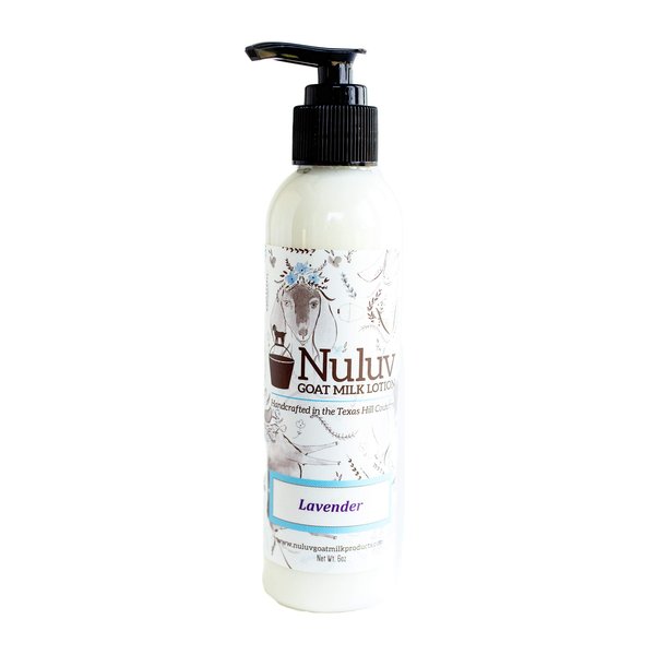 Nuluv Goat Milk Body Lotion Soothing for Hands and Body, Soft, Healthy Skin Cruelty-Free and Paraben-Free, Made in USA (Standard Pump, Lavender)