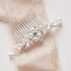 JJAKAWIN Bride Pearl Wedding Hair Comb Silver Hair Piece Rhinestone Headpiece Bridal Hair Accessories for Women and Girls HC043