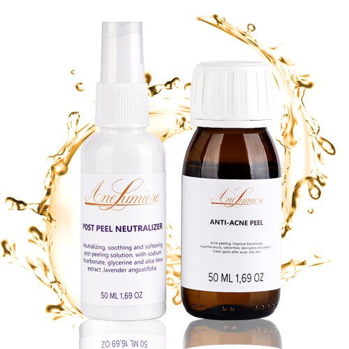 Anti Acne Chemical Peel Kit Acid Peeling For Face 1.69oz + Acid Neutralizer For Face 1.69oz BHA Acne Treatment for face skin peel [Ane Lumiere]