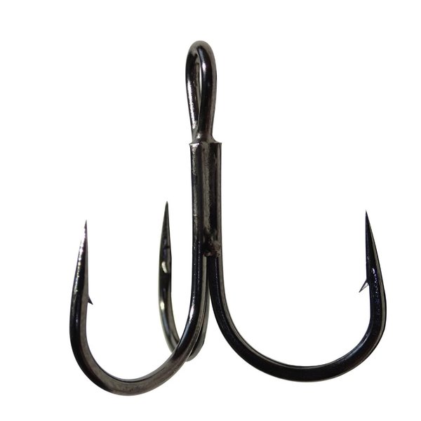 Owner American Black Treble Hook #2, Black Chrome, 2 (6 per pack) (5636-091)