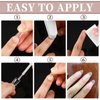 FEBSNOW 600 Pcs Clear Almond Fake Gel Nail Tips Full Cover Short Acrylic False Press On Nails for Nail Extension Home DIY Nail Salon,12 Size
