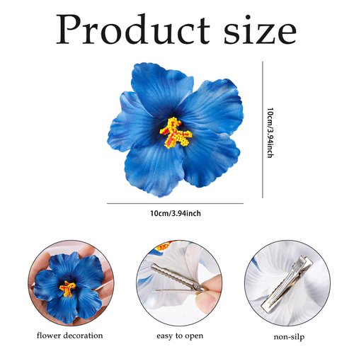 Paderison 6Pcs Hawaiian Flower Hair Clip for Women Flower Hair Clips Hair Flower Clips Hair cessories for Girls Sweet Side Clips Artificial Tropical Hair Barrettes Hair Pins Vacation Beach Party