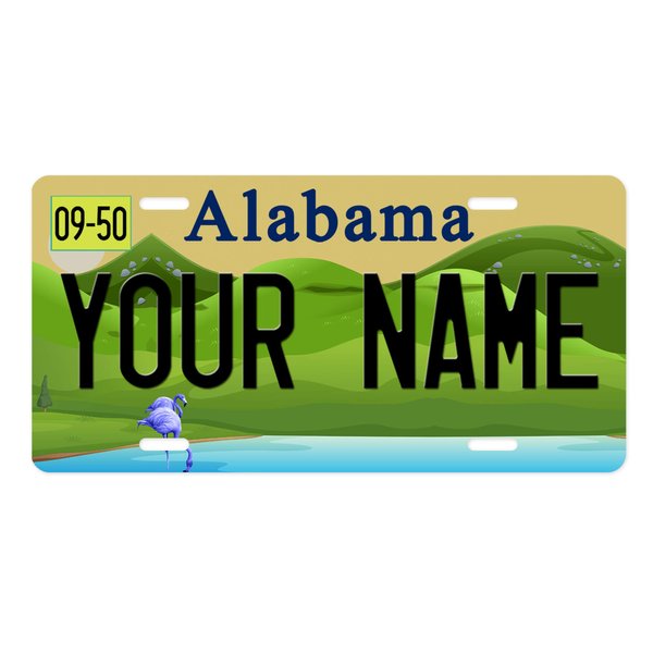 Bleu Reign Personalized License Plate 2016 Alabama Car Vehicle, Add Custom Name (6x12in)