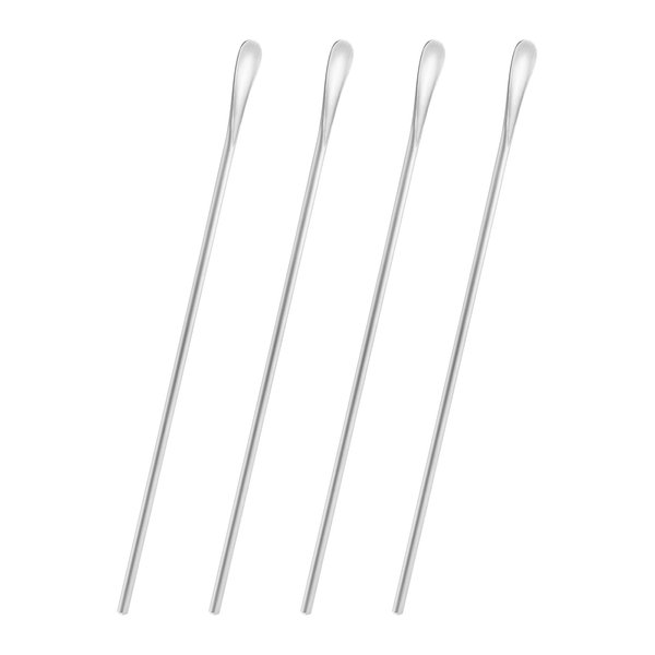 4 piece set 10Inch/25.8cm Silver Stainless Steel Coffee Stirrer Spoon,Round Solid Long Handle Cocktail Stirrer,Beverage Iced Tea Stirring Stick