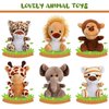 12 Pieces Mini Stuffed Forest Animals Jungle Animal Plush Toys in 4.8 Inch Cute Plush Elephant Lion Giraffe Tiger Plush for Animal Themed Parties Student Achievement Award (Sitting)