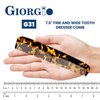 Giorgio G31 Fine Tooth and Wide Tooth,Hair Comb - Hair Styling Comb for Men, Grooming Hair Combs for Women, Mens Beard Care Combs for Detangling and Styling - Handmade Saw-Cut and Hand Polished