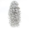 SWACC 12-Inch Ponytail Extensions Synthetic Clip in Drawstring Curly Ponytail Hairpiece Jaw Clip Hair Extension (Silver Gray)
