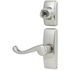 Ideal Security Door Lever with Keyed Deadbolt Lock for Storm and Screen Doors, Satin Nickel (4-Piece Set)