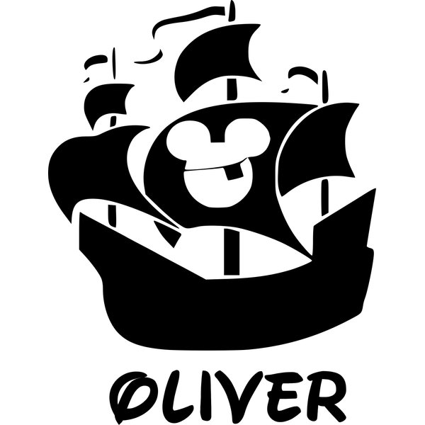 Pirate Ship Personalized Custom Name Wall Decals Wall Design Stickers Vinyl Removable Children Kids Rooms Girls Boys Baby Nursery Cartoon Size 20x20 inch