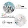 Jonky Bride Wedding Crystal Hair Comb Silver Pearl Hair Piece Rhinestone Hair Accessories for Women and Girls