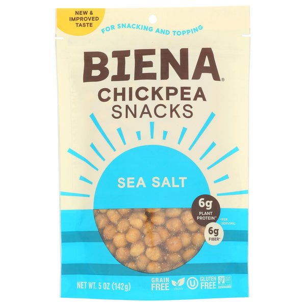 Biena Chickpea Snacks, Sea Salt, 5 Ounce